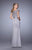 La Femme - 21620 Elegant Lace Ruffle Accent Evening Gown In Silver