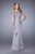La Femme - 21620 Elegant Lace Ruffle Accent Evening Gown In Silver