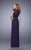 La Femme - 21621 Embroidered Scoop Jersey Dress In Purple