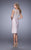 La Femme - Lace Embroidered Cap Sleeves Cocktail Dress in Neutral