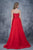 Nina Canacci - 2163 Majestic Strapless Floral Evening Gown In Red