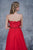 Nina Canacci - 2163 Majestic Strapless Floral Evening Gown In Red