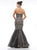 Colors Dress - 2163 Bead Embellished Strapless Mermaid Gown In Black and Silver