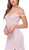 Dancing Queen - 2164 Appliqued Plunging Off Shoulder High Slit Gown In Pink