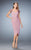 La Femme - 21648 Embellished Cap Sleeve Ruched Jersey Dress In Mauve
