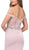 Dancing Queen - 2164 Appliqued Plunging Off Shoulder High Slit Gown In Pink