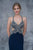 Nina Canacci - 2165 Embellished V-neck Sheath Dress In Blue