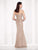 Mon Cheri 216683 Strapless Lace Sheath Dress In Neutral