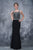 Nina Canacci - 2166 Bejeweled Illusion Bateau Sheath Dress In Black