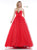 Colors Dress - 2166 Plunging Strapless Sweetheart Ballgown In Red