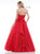Colors Dress - 2166 Plunging Strapless Sweetheart Ballgown In Red