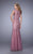 La Femme - 21677 Illusion Bateau Lace Trumpet Dress In Pink and Purple