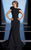 MNM Couture - 2167 Floral Asymmetric Sheath Dress In Black