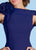 MNM Couture - 2167 Floral Asymmetric Sheath Dress In Blue