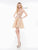 Colors Dress - 2167 Sequined Illusion Jewel A-Line Dress in Gold