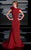 MNM Couture - 2167 Floral Asymmetric Sheath Dress In Purple