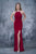 Nina Canacci - 2167 High Halter Sheath Gown with Slit In Red
