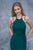 Nina Canacci - 2167 High Halter Sheath Gown with Slit In Green