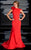 MNM Couture - 2167 Floral Asymmetric Sheath Dress In Red