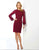 Social Occasions - 216864 Beaded Quarter Length Sleeves Jewel Neck Dress  in Red