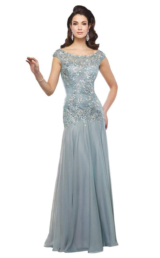 Montage by Mon Cheri - Bateau Neckline Gown 216962  in Blue