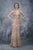 Nina Canacci - 2169 Embroidered Deep V-neck Sheath Dress In Neutral