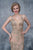 Nina Canacci - 2169 Embroidered Deep V-neck Sheath Dress In Neutral