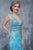 Nina Canacci - 2169 Embroidered Deep V-neck Sheath Dress In Green