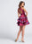 Ellie Wilde - EW21701S Asymmetrically Tiered Mikado Dress in Pink and Multi-Color