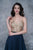 Nina Canacci - 2170 Gold Embroidered Halter A-line Dress In Blue and Neutral