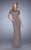 La Femme - 21713 Laced Bateau Neck Sheath Dress In Brown