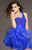 Shail K - 21714 Asymmetrical Ruffled A-Line Tulle Dress In Blue