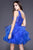 Shail K - 21714 Asymmetrical Ruffled A-Line Tulle Dress In Blue