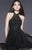 Shail K - 21715 Illusion High Halter Jeweled Dress In Black