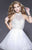 Shail K - 21715 Illusion High Halter Jeweled Dress In White