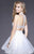 Shail K - 21715 Illusion High Halter Jeweled Dress In White
