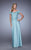 La Femme - 21726 Laced Off Shoulder Column Dress In Green