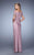 La Femme Laced Off Shoulder Column Dress 21726 In Pink