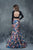 Nina Canacci - 2173 Two-Piece Long Sleeve Contrast Evening Dress In Black and Print
