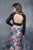 Nina Canacci - 2173 Two-Piece Long Sleeve Contrast Evening Dress In Black and Print