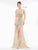 Colors Dress - 2175 Plunging Sweetheart Evening Gown with Slit in Gold