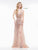 Colors Dress - 2175 Plunging Sweetheart Evening Gown with Slit in Gold and Pink