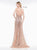Colors Dress - 2175 Plunging Sweetheart Evening Gown with Slit in Gold and Pink
