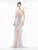Colors Dress - 2175 Plunging Sweetheart Evening Gown with Slit in Silver