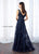 Sequined Tulle Sleeveless Gown 217645 in Blue