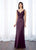 Cameron Blake - 217650 Scalloped V-Neck Chiffon Gown in Purple