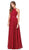 Dancing Queen - 2176 Illusion High Halter Chiffon A-Line Prom Gown In Red