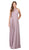 Dancing Queen - 2176 Illusion High Halter Chiffon A-Line Prom Gown In Brown