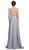 Dancing Queen - 2176 Illusion High Halter Chiffon A-Line Prom Gown In Silver
