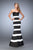 La Femme - 21773 Striped Strapless Mermaid Gown In Black and White